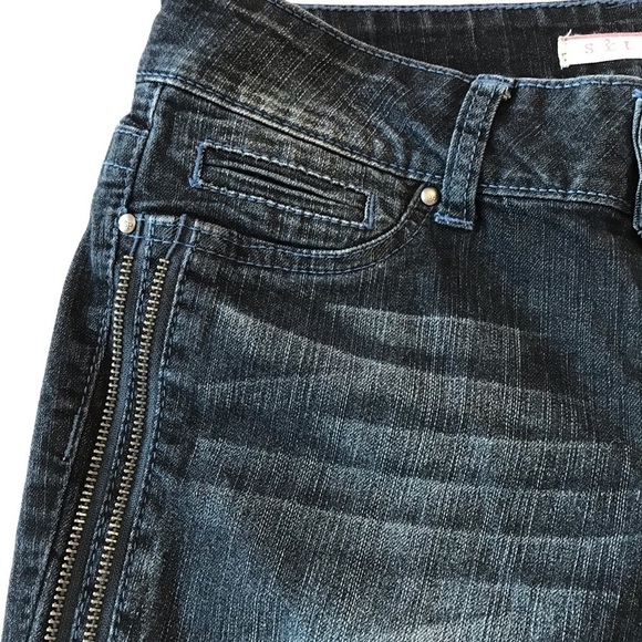 STANDARDS & PRACTICES Double Zipper Trim Detail Cropped Low Rise Jeans Size 29 - Picture 4 of 10